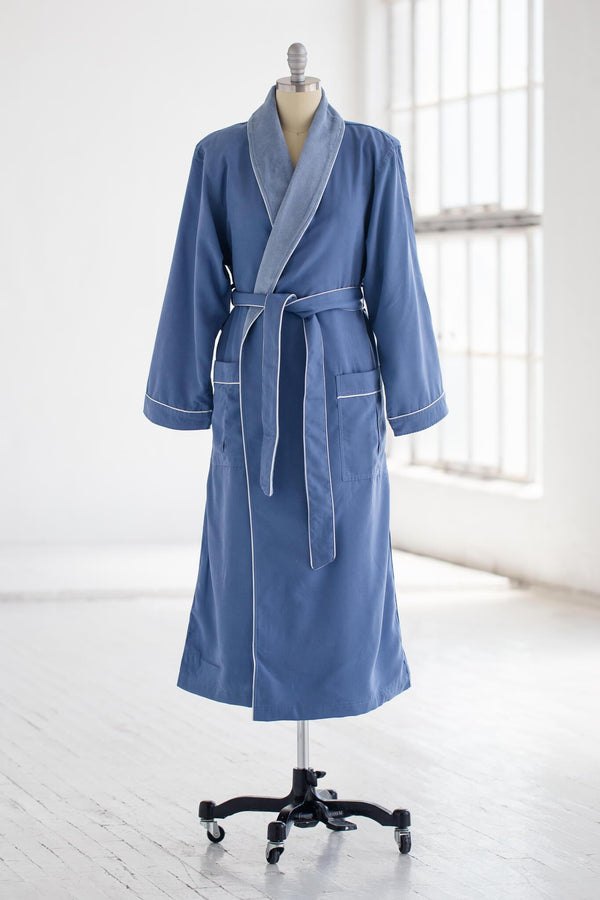 Classic Terry Cloth Spa Robe in pacific blue