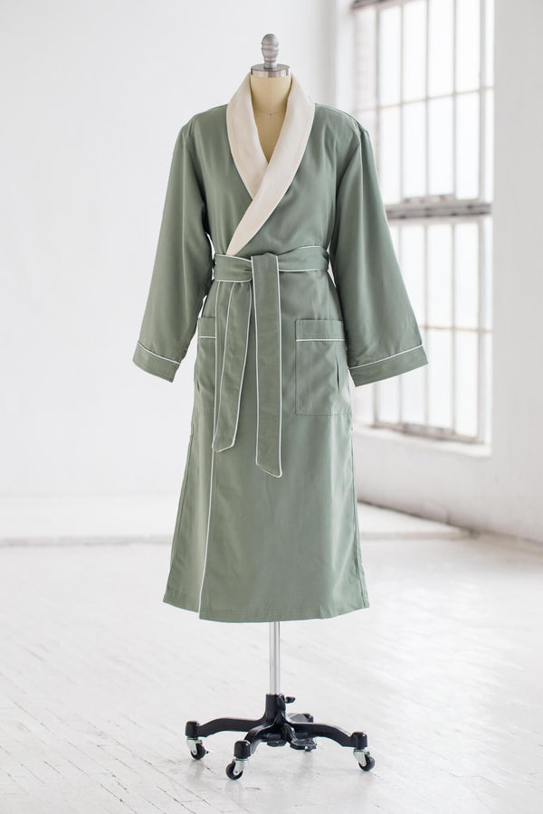 Classic Terry Cloth Spa Robe in eucalyptus