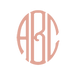Pink 3 letter circular monogram icon