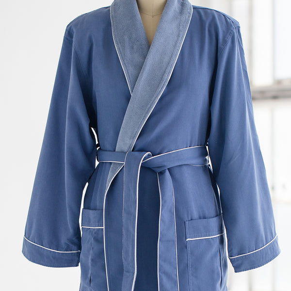 Classic Terry Cloth Spa Robe - Pacific Blue