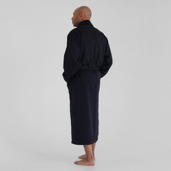 Classic Terry Cloth Spa Robe - Black