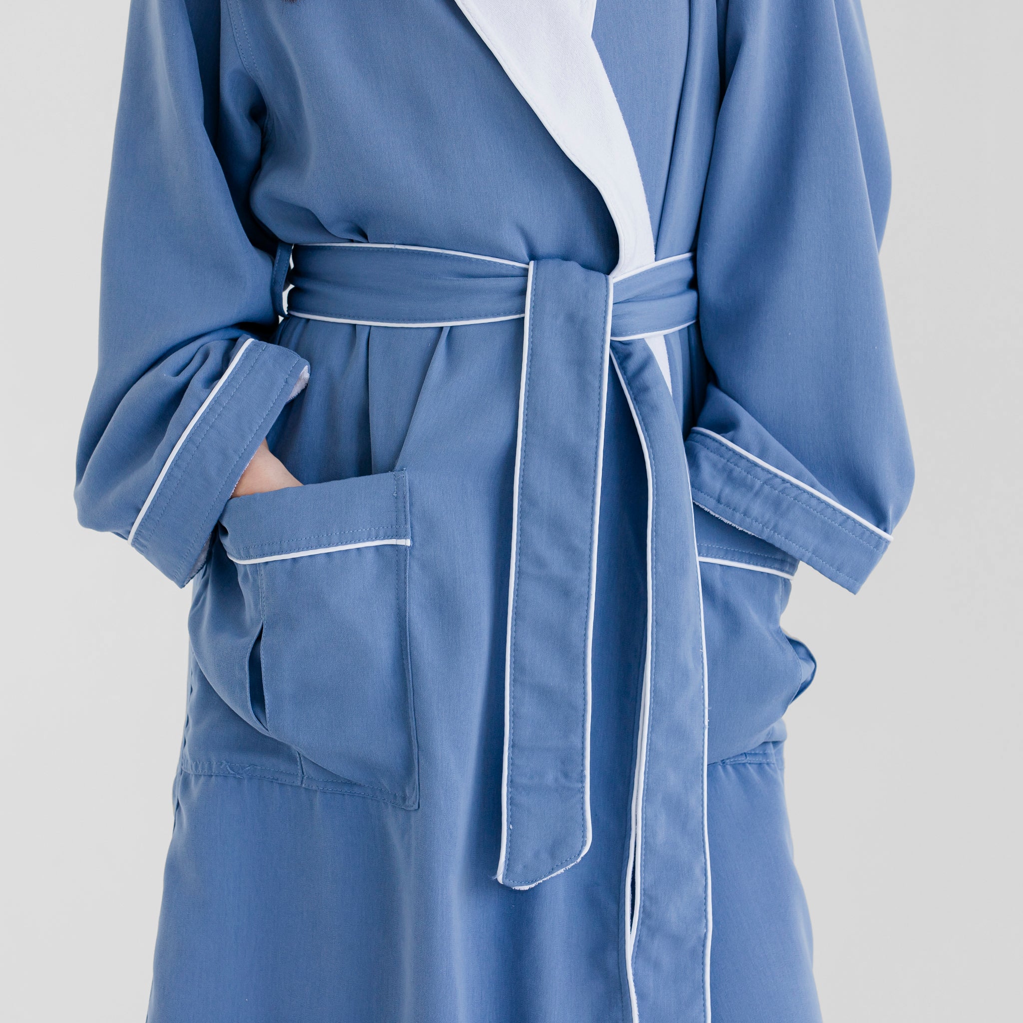 Blue Terry Robe Luxury Spa Robes | Classic Terry Cloth Bathrobe | Blue & White | Luxury ...