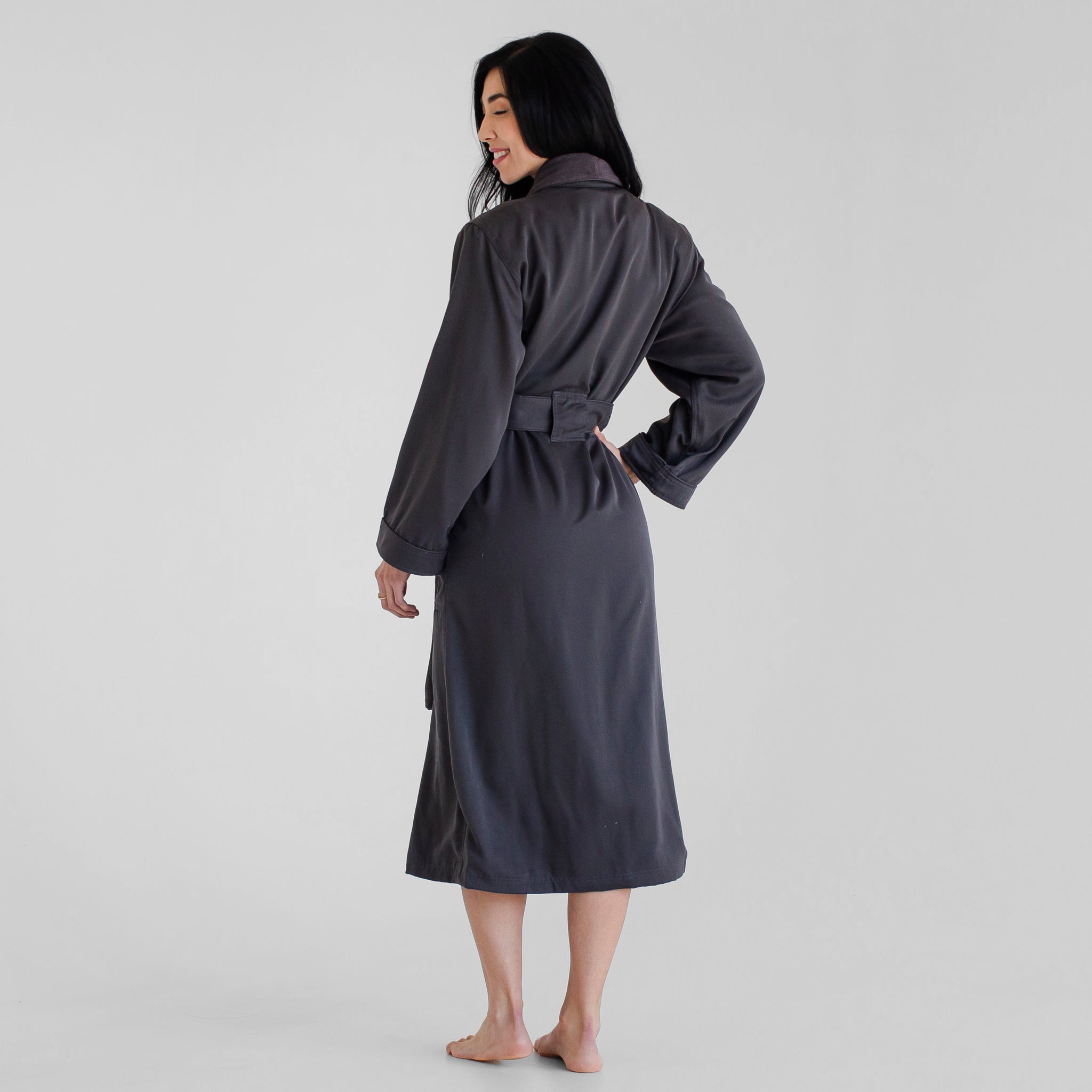 Luxury Spa Robes | Classic Terry Cloth Bathrobe | Charcoal Grey ...