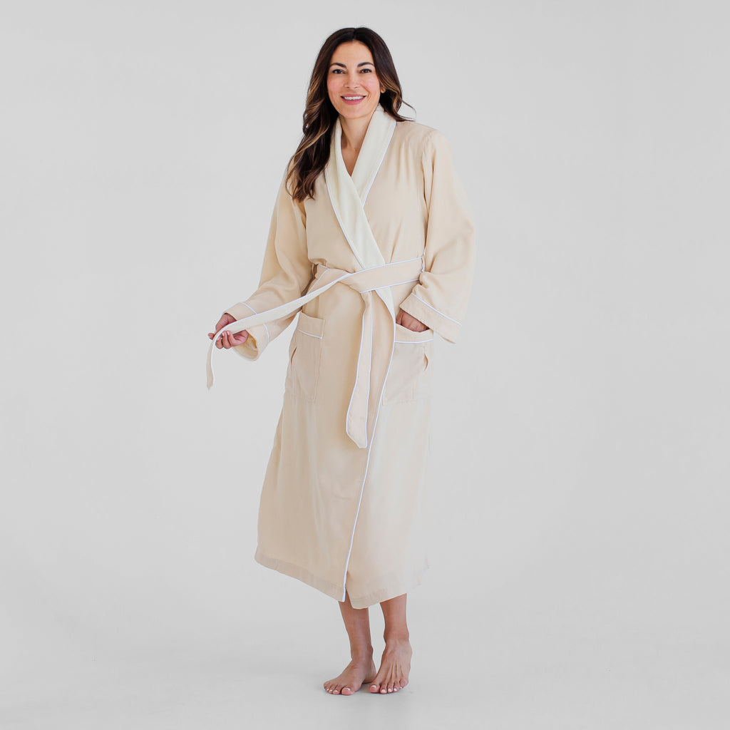 Champneys Robe Luxury Spa Robes | Classic Terry Cloth Bathrobe | Stone Ivory | Luxury ...