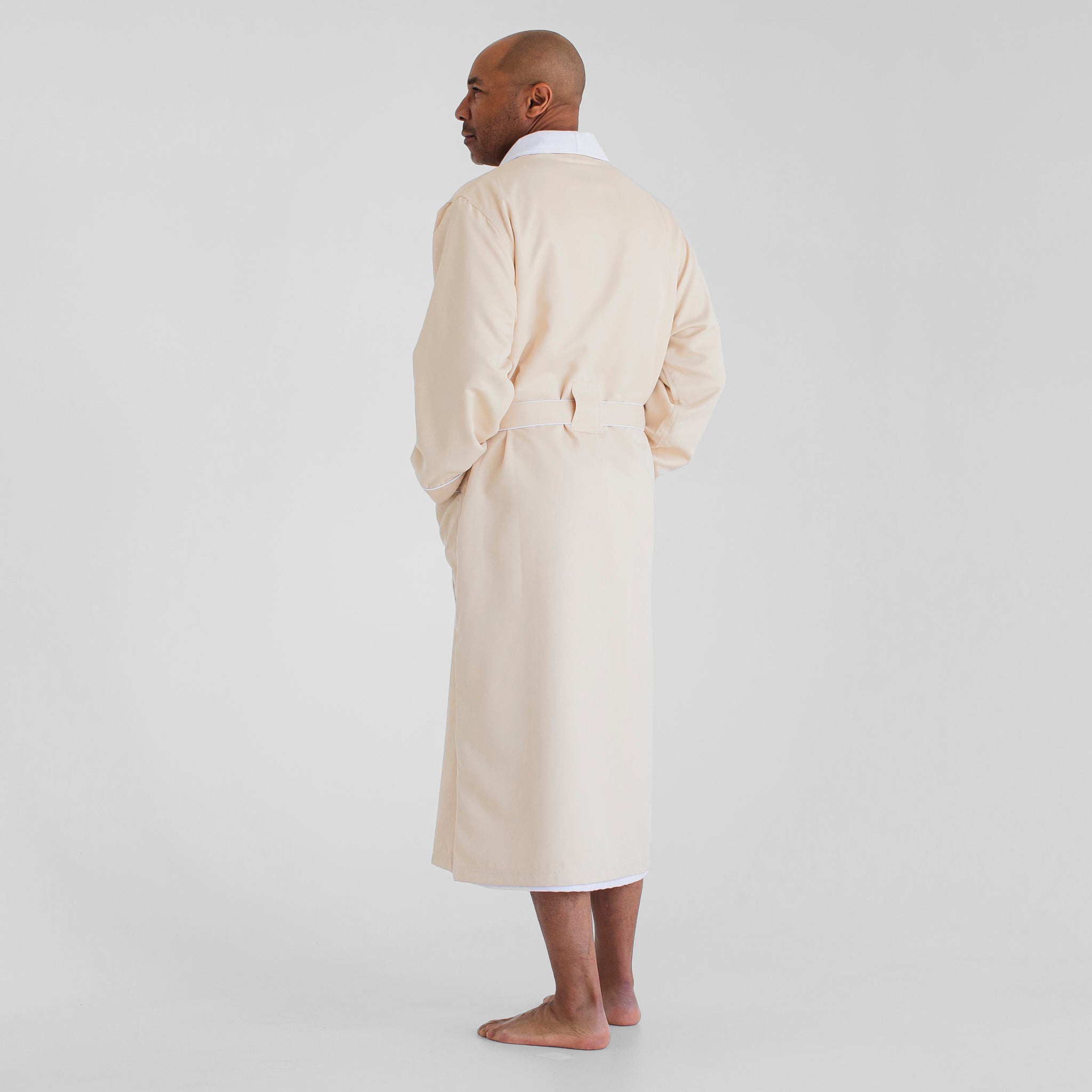 Luxury Spa Robes | Classic Terry Cloth Bathrobe | Ivory & White ...