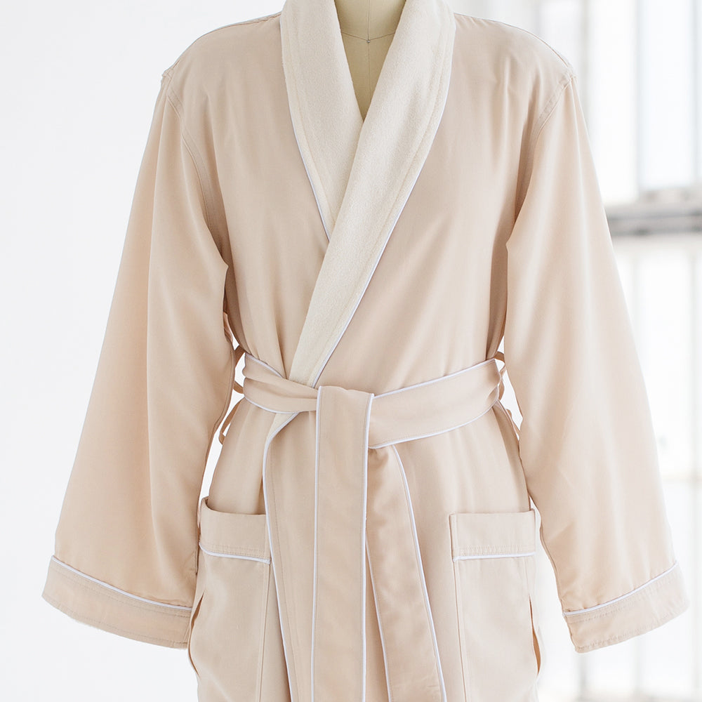 Luxury Spa Robes | Classic Terry Cloth Bathrobe | Stone Ivory | Luxury ...