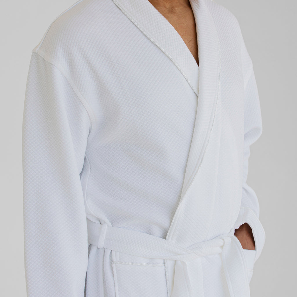 Cotton Modal Waffle Spa Robe | White | Luxury Spa Robes White / 5XL