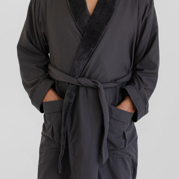 Deluxe Plush Spa Robe - Charcoal Grey