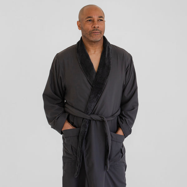 Deluxe Plush Spa Robe - Charcoal Grey