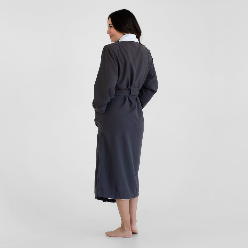 Luxury Spa Robes | Deluxe Plush Bathrobe | Charcoal & White | Luxury ...