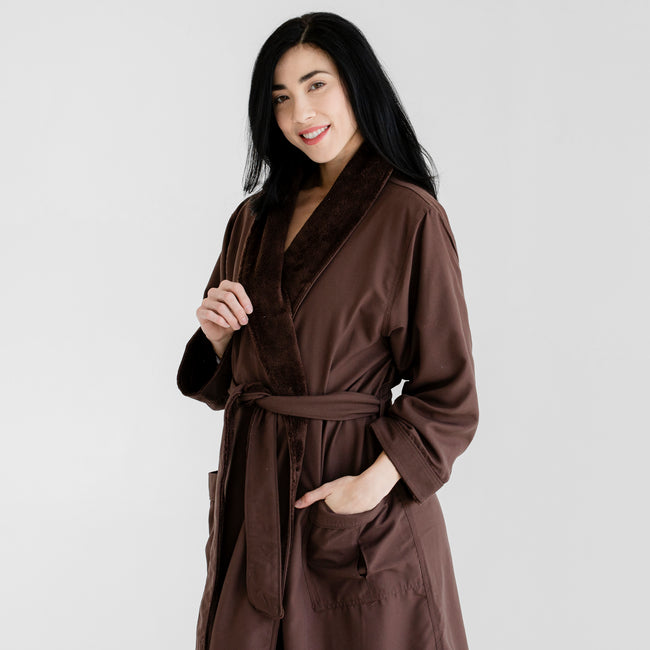 Luxury Spa Robes | Deluxe Plush Bathrobe | Espresso Brown