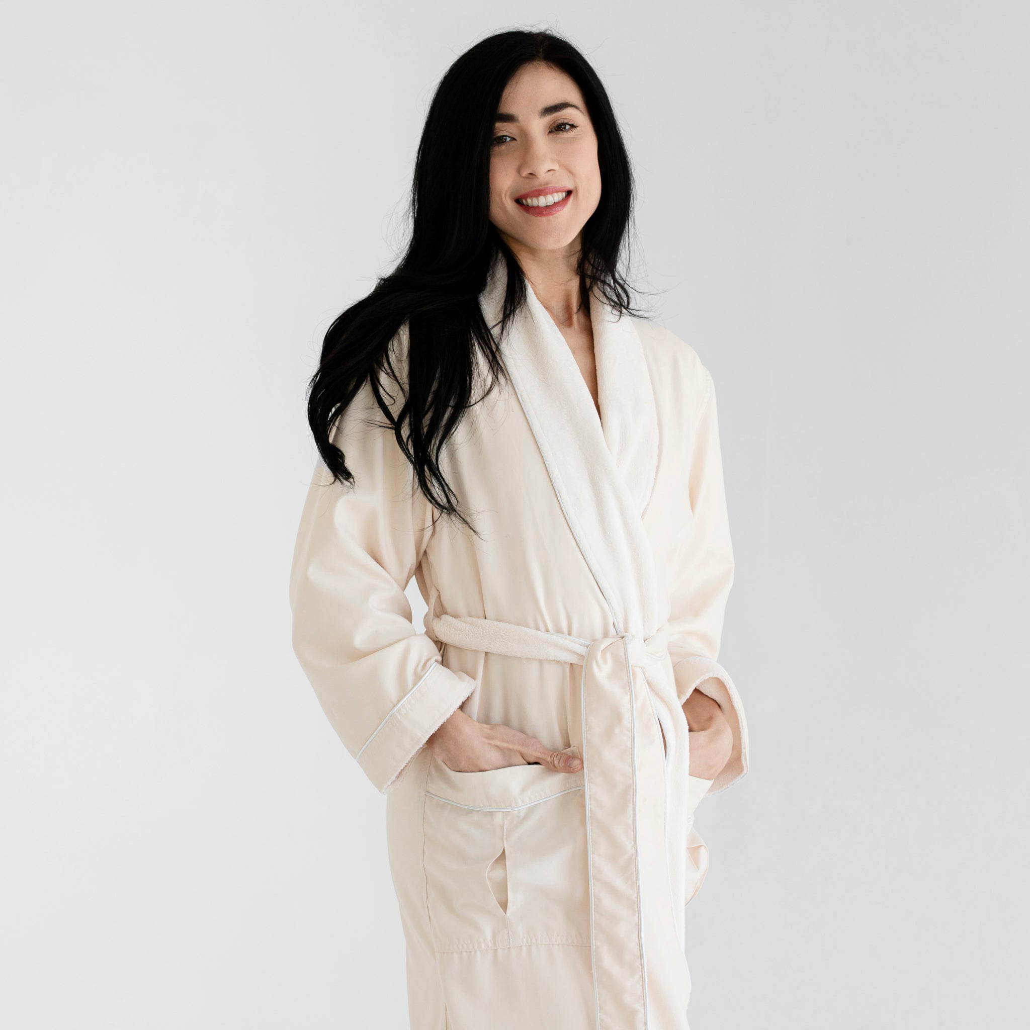 Deluxe Plush Bathrobe | Ivory | Luxury Spa Robes