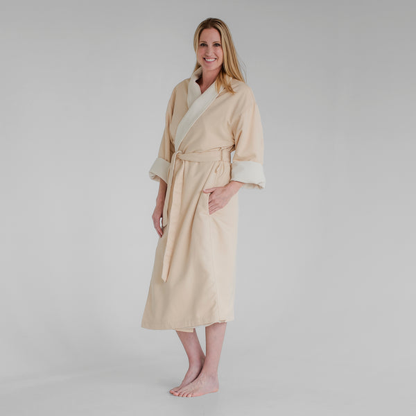 Essential Terry Cloth Spa Robe - Stone