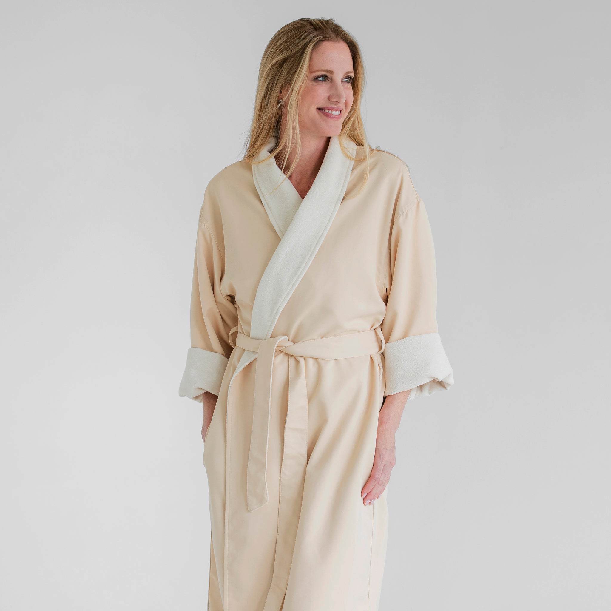 Essential Terry Cloth Bathrobe | Stone | Luxury Spa Robes