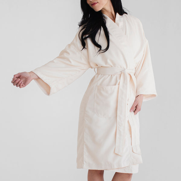 Kimono Plush Spa Robe - Ivory