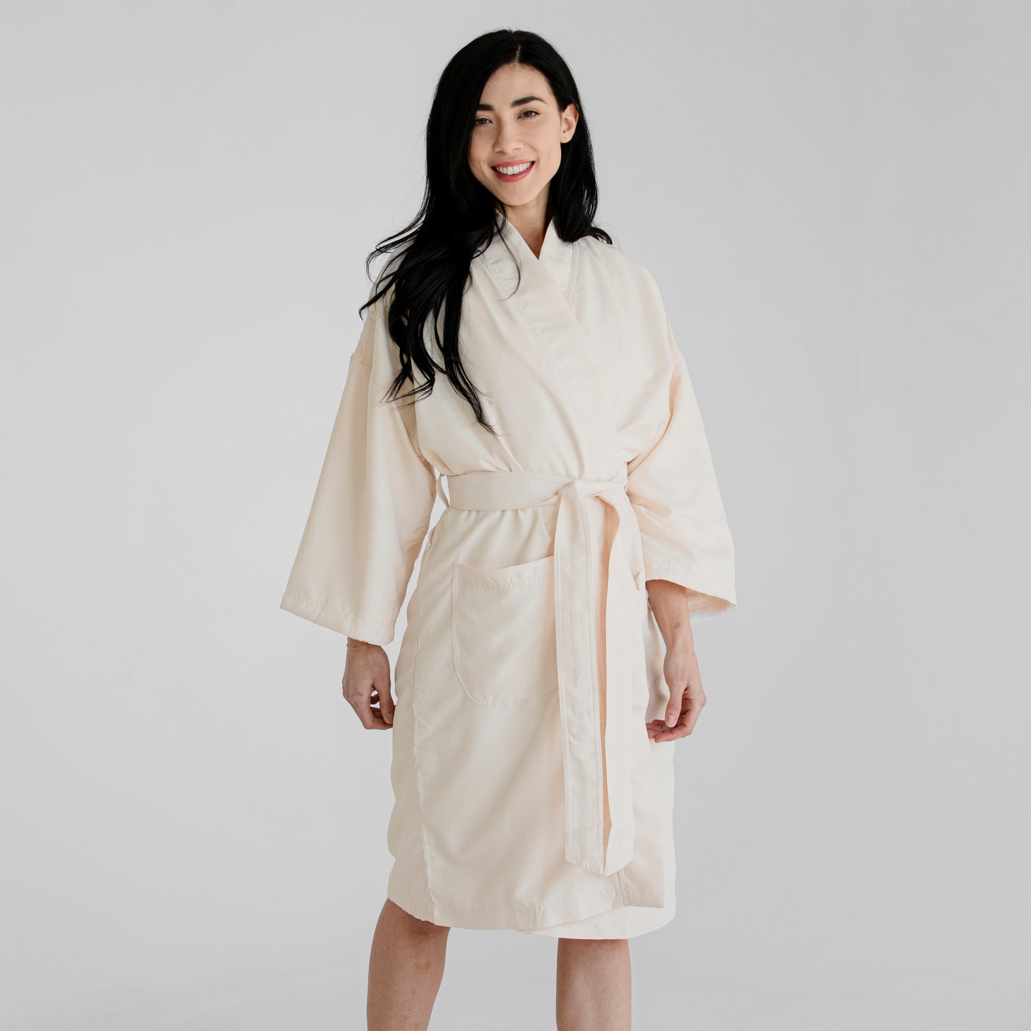 Luxury Spa Robes | Kimono Plush Bathrobe | Ivory | Luxury Spa Robes