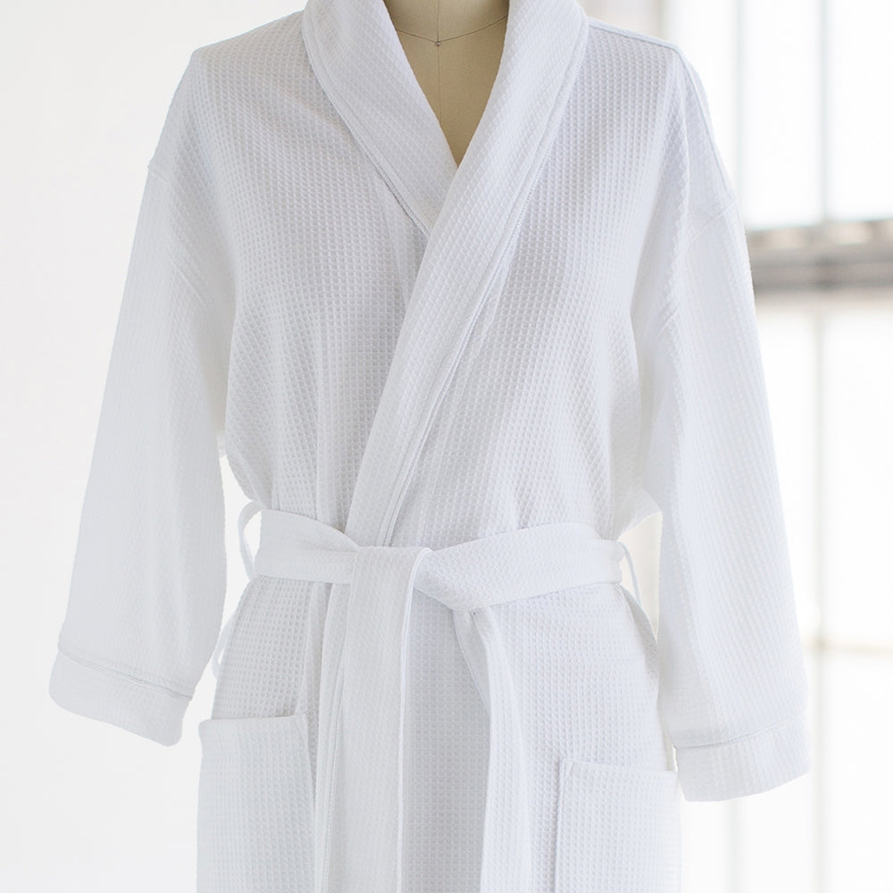 Soft & Elegant Waffle Bathrobe | White