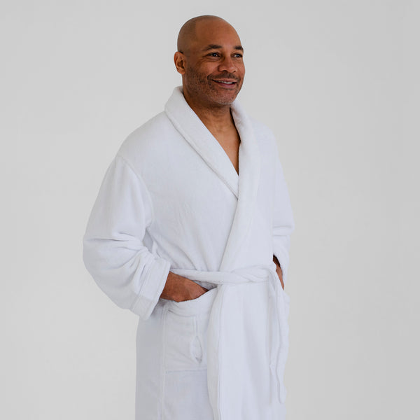 Supreme Fleece Plush Spa Robe - White