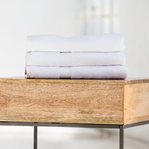luxury terry cloth white spa towels