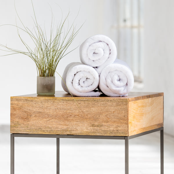 luxury terry cloth white spa towels
