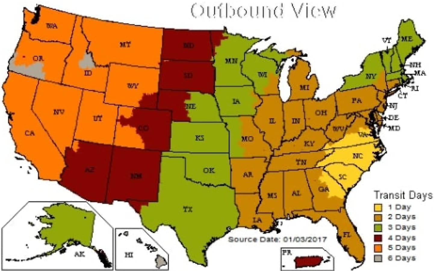 UPS map